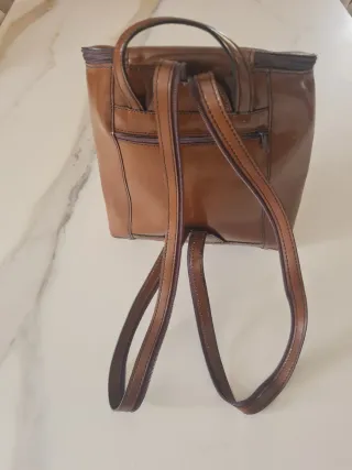 Bolso de piel auténtica marrón