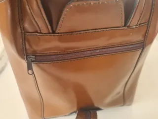 Bolso de piel auténtica marrón