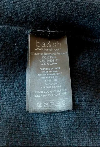 Jersey Ba&sh Negro Talla S Lana 42% y Algodón 45%