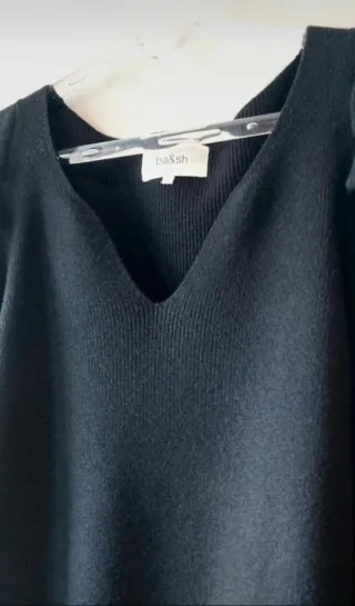 Jersey Ba&sh Negro Talla S Lana 42% y Algodón 45%