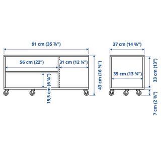 Mesa TV/Centro Ikea Vihals Blanca con Ruedas.