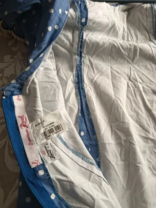 Vestido Flamenco Roal Lunares azul y beige