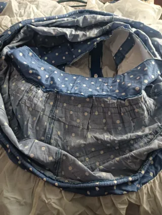 Vestido Flamenco Roal Lunares azul y beige