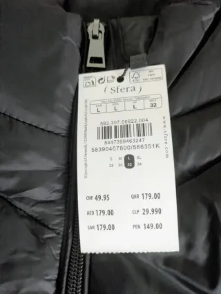 Chaleco Sfera Negro Talla L