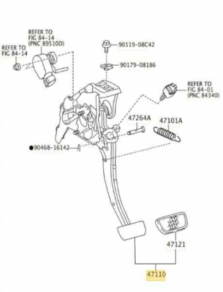 4711047090 PEDAL FRENO TOYOTA PRIUS+