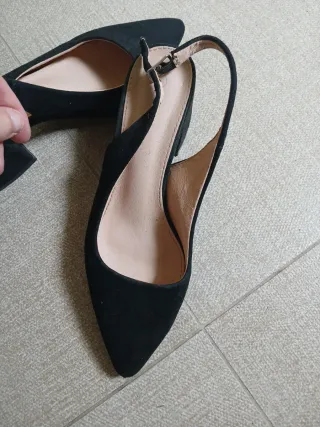 Sandalias Slingback Mujer Negras