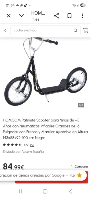 Patinete todoterreno con ruedas grandes