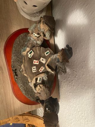 Cerámica niños jugando a las cartas