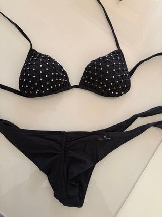 Bikini Pin-up Stars nero con Swarovski