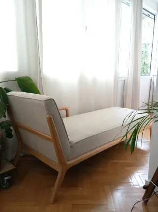 Chaise longue madera y lino Zara Home