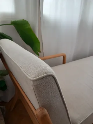 Chaise longue madera y lino Zara Home