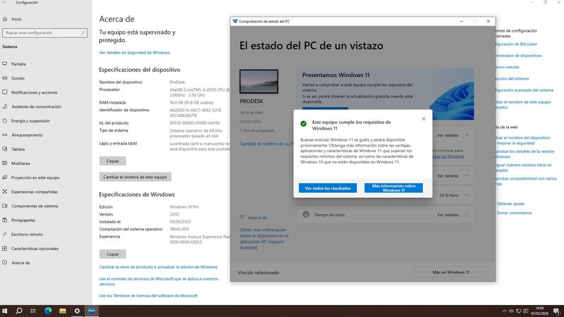 HP Prodesk G600 g4 SFF ( I5-8500 + 16GB + GT730 ) afbeelding 3