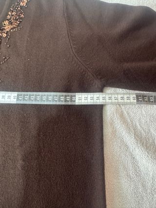 Cardigan marrone con perline e paillettes Tg L/XL