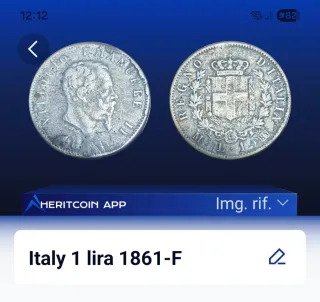 1 Lira 1861 Regno d'Italia