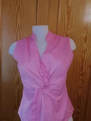 Adolfo Domínguez Blusa Cruzada Rosa