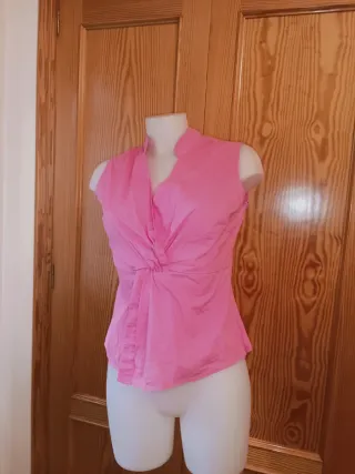 Adolfo Domínguez Blusa Cruzada Rosa