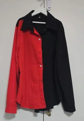 Camisa bicolor roja y negra