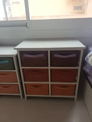 Cajoneras de mimbre y paja multiusos