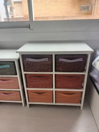 Cajoneras de mimbre y paja multiusos