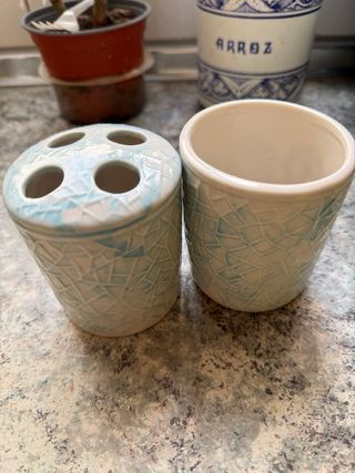 Juego baño girasoles cerámica