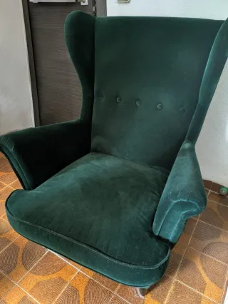 Sillón Orejero Ikea Verde Tela