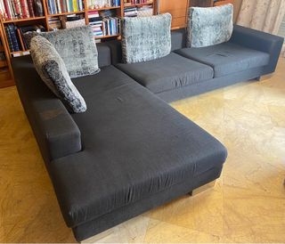 Sofá chaislongue 6/7 plazas gris