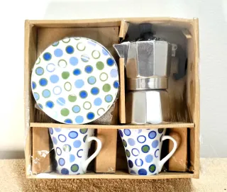 Set 2 Tazzine + Moka Caffettiera