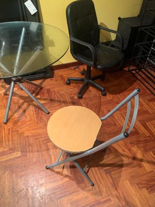 2 Sillas Plegables Madera y Metal