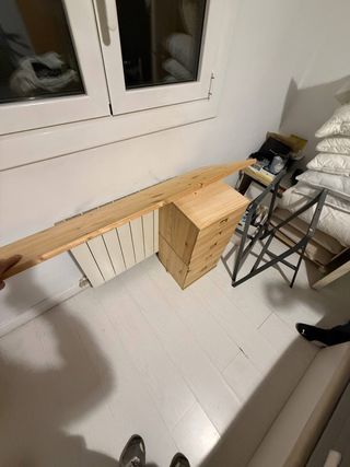 Escritorio madera maciza con cajoneras