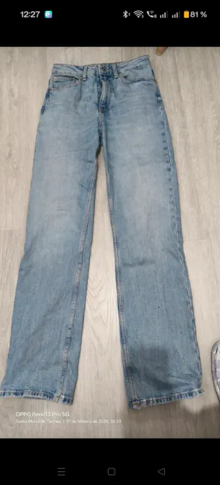 Pantalón vaquero ancho azul