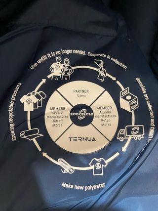 Plumífero largo Ternua Talla M Beige/Azul