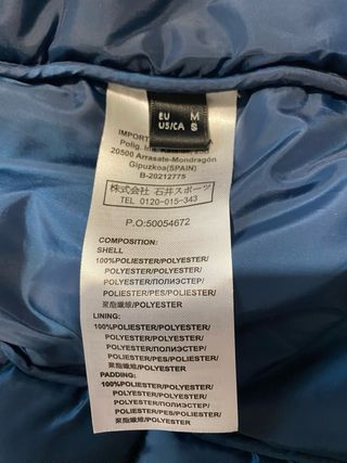 Plumífero largo Ternua Talla M Beige/Azul