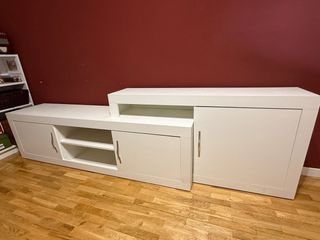 Mueble TV blanco melamina