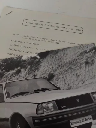 Documentación y dosier de venta Renault 18 Turbo