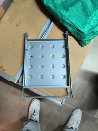 Plataforma de trabajo para escalera+ pistola silic