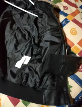 Cazadora Aviador Negra con Parches