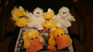 Lote Peluches 2 Patitos, 2 Gorilas y 2 Pollitos