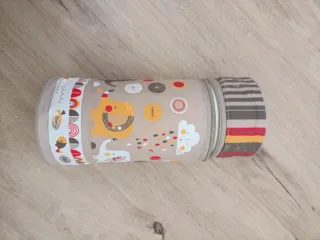 Biberón de cristal con tapa rosa