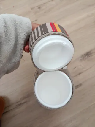 Biberón de cristal con tapa rosa