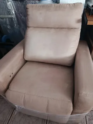 Sillón eléctrico beige tela