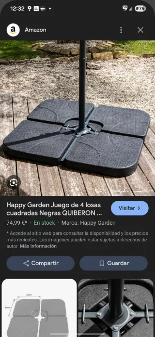 Happy Garden Losas Cuadradas Negras (4 uds)