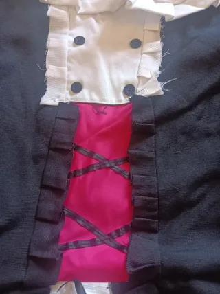 Vestido Lolita Negro y Rosa Yuki nagato Cosplay