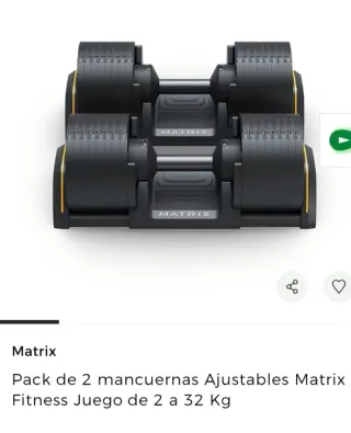 Mancuernas Ajustables Matrix 2-32 Kg (Pack 2)