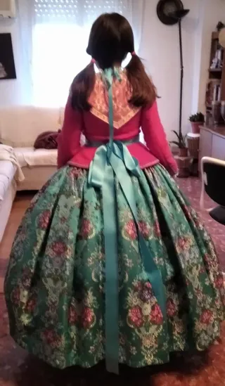 Traje de Fallera azul y blanco