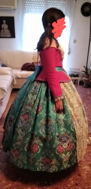 Traje de Fallera azul y blanco