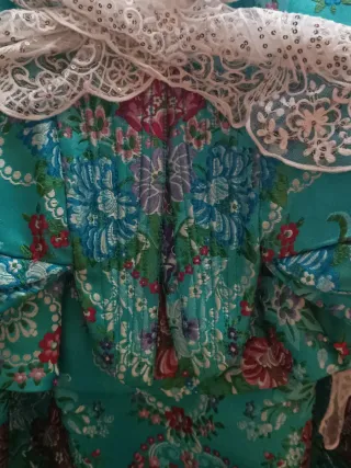 Traje de Fallera azul y blanco