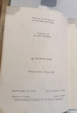 1a edición libro La dulce Vida. Lo Duca