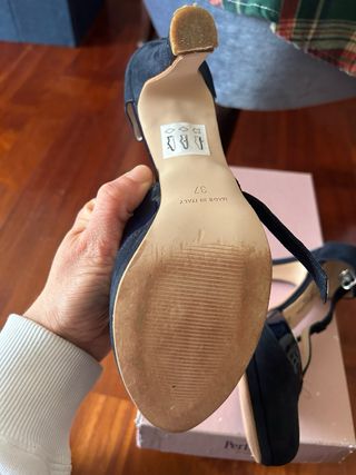 Scarpe Pertini tacco blu scuro