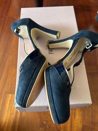 Scarpe Pertini tacco blu scuro