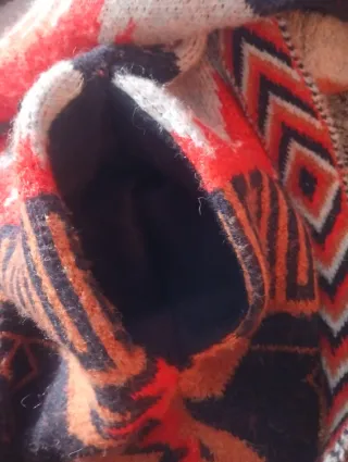 Chaqueta de punto larga con cinturón